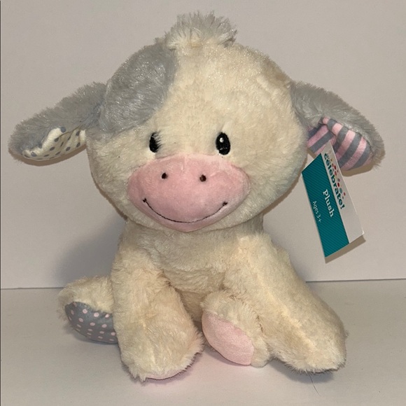 Way to Celebrate 10 Inch Plush Cream Cow - Picture 1 of 15